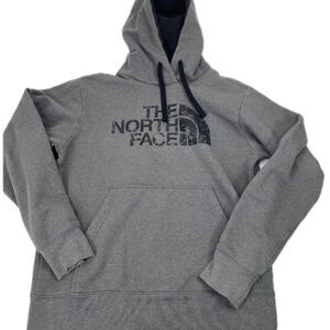 The‎ North Face Gray logo pullover Men's Medium Hoodie kangaroo pockets
